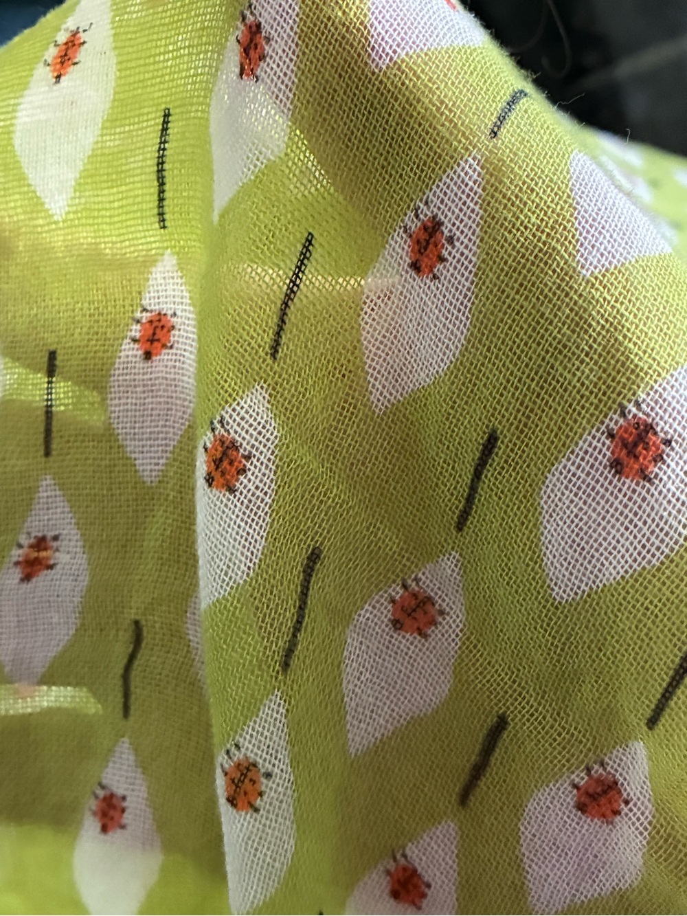 Lightweight Lime Green Floral Print Scarf